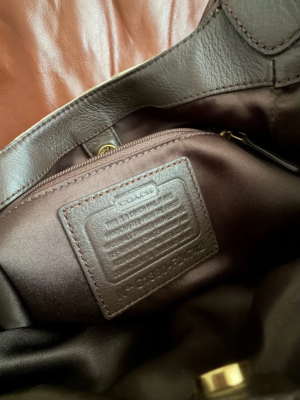 Coach Signature Jacquard Shoulder Bag with Brown Leather Trim